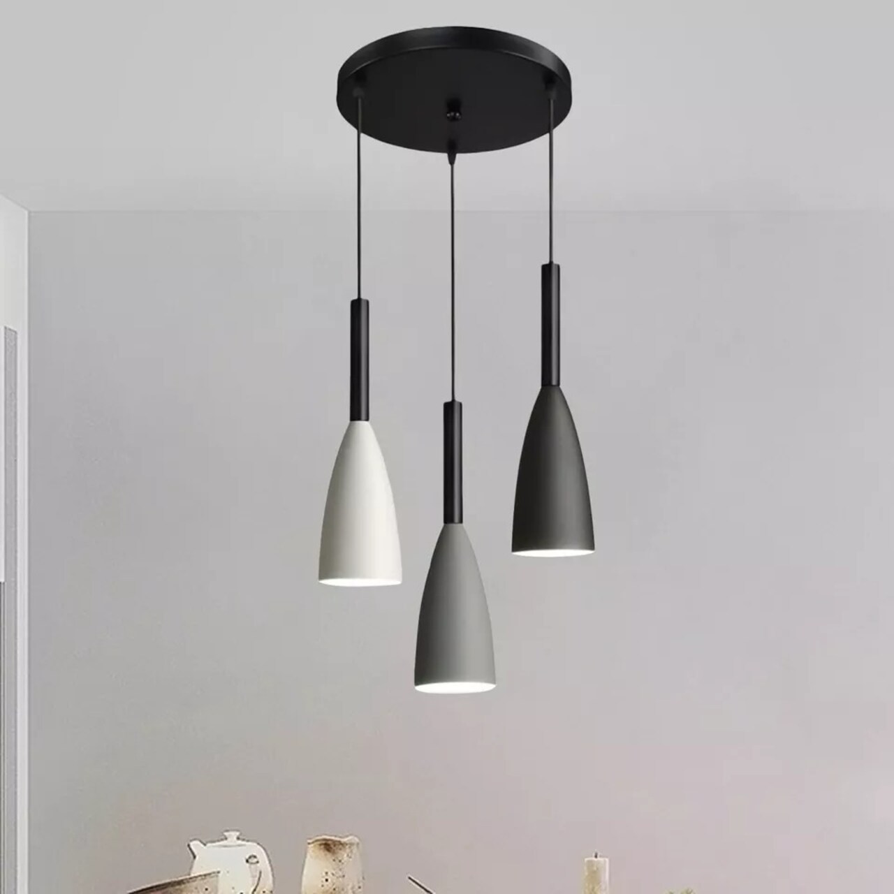 Modern Kitchen Island 3 Heads Pendant Light LED Ceiling Lamp Hanging Fixture